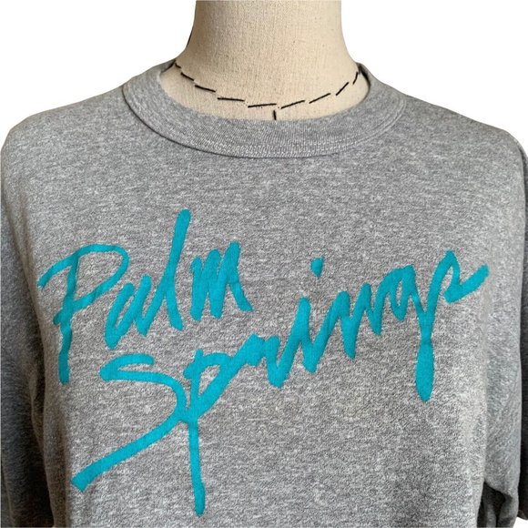 Vintage 80s Palm Springs Crop Top Single Stitch T-Shirt Graphic Rad Heaven - Picture 2 of 8